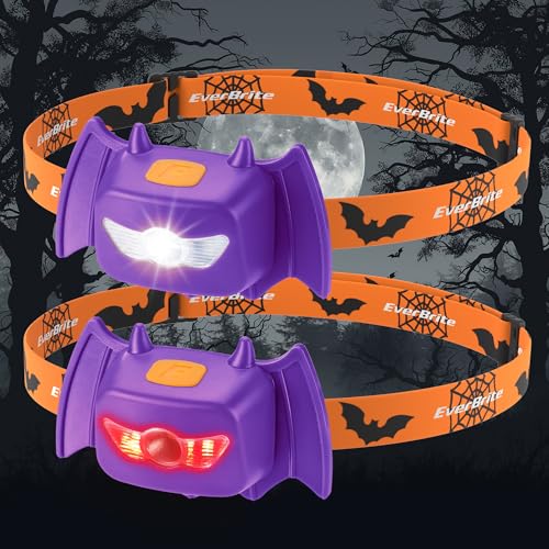 Kids Bat-Shaped Headlamp 2 Pack for Halloween Costume & Party
