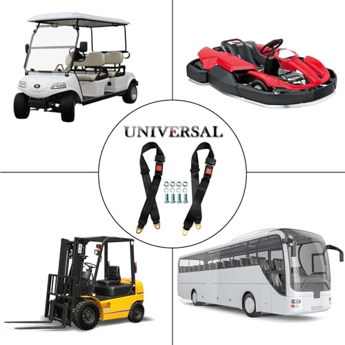 Universal Golf Cart Seat Belt Kit - Adjustable 63 Inch Safety Straps for Vehicles
