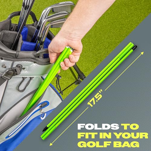 Golf Alignment Training Sticks - 2 Pack, 48 Inch Practice Rods, Green