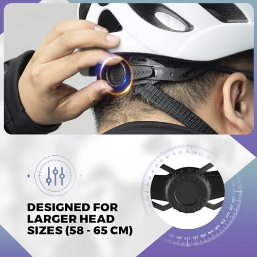 White Adjustable Bike Helmet for Adults with Magnetic Goggles & Sun Visor - 58-65cm
