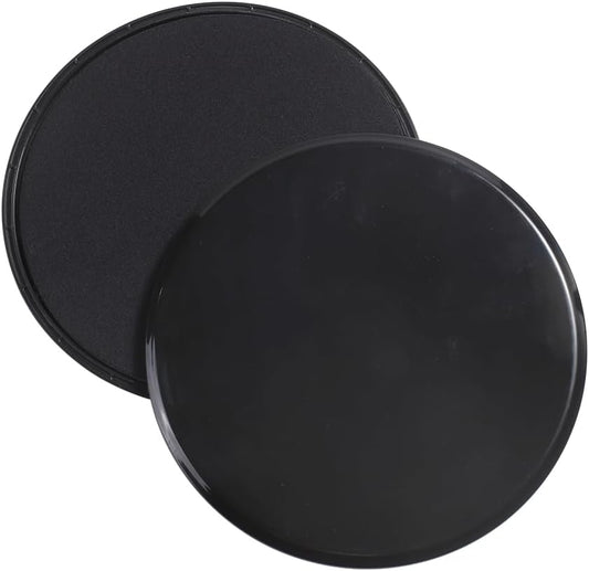 2pcs 7" Core Training Glide Plates, Workout Sliders for Ab & Glute Exercises, Dual-Sided Fitness Gliders for Home & Travel, Black