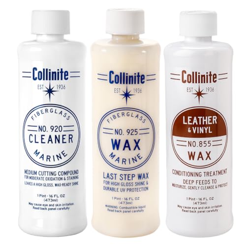 Boat Care Kit with Marine Wax & Fiberglass Cleaner - Complete Boat Maintenance Set