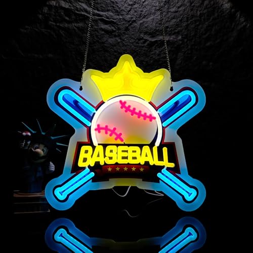 Baseball Neon Sign,Innovative Integral Forming Process,With Dimmable Switch For All Holiday Party and Home Decoration