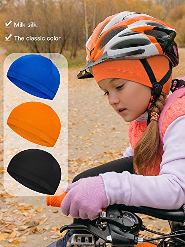 Kids Skull Cap Helmet Liner Hats - Small, White, Grey, Blue, Orange, Black