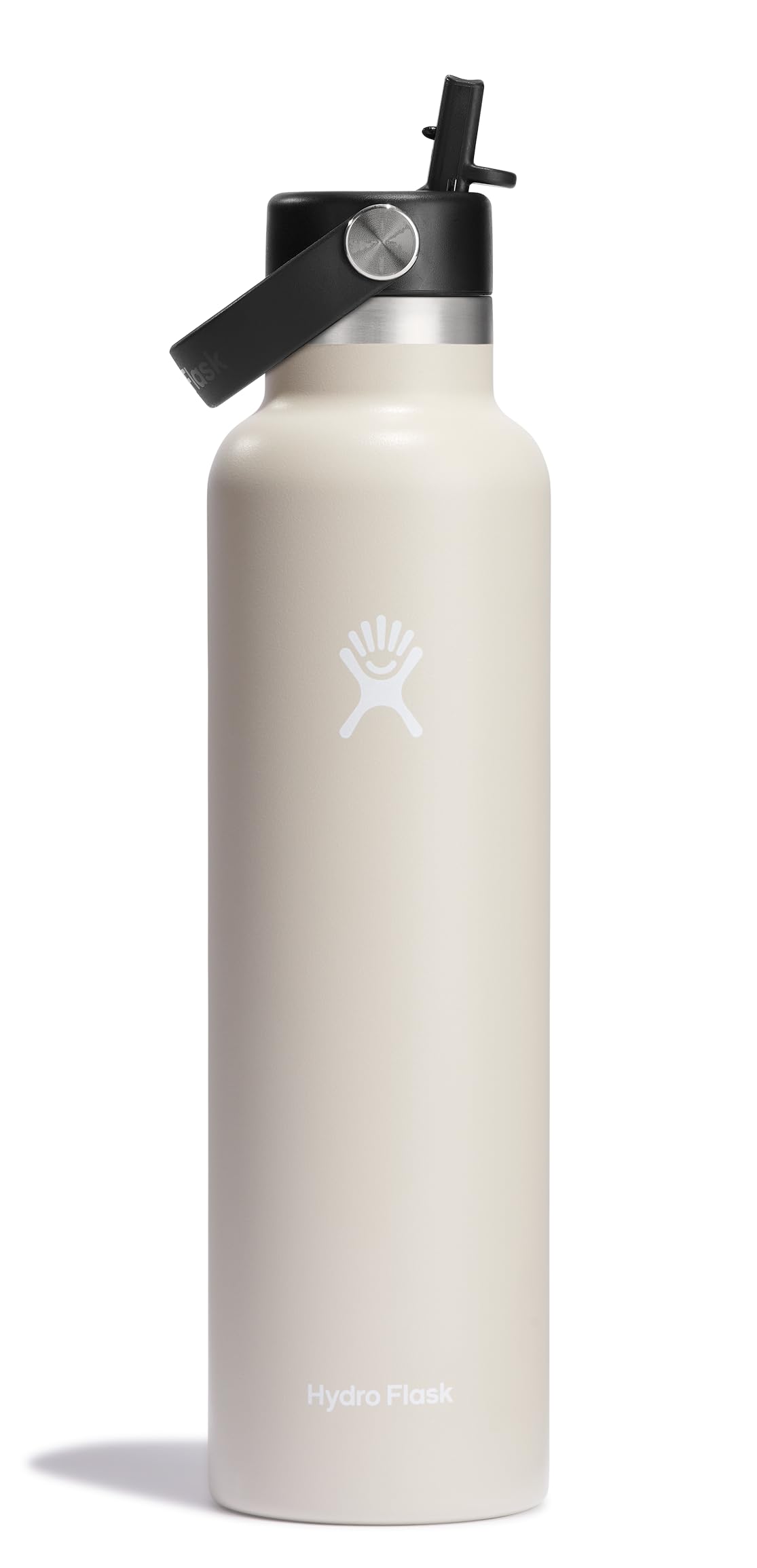 Hydro Flask Water Bottle - Insulated Stainless Steel - Straw Lid, Non Spill, Leakproof 24 Oz Oat Tan
