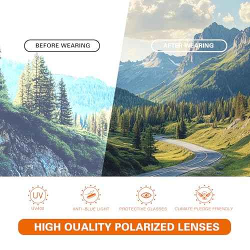 suoso Sports Polarized Sunglasses for Men: TR90 UV400 Protection Sun Glasses Womens Wrap Around Goggles for Drving Fishing