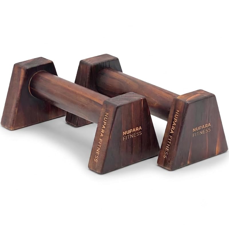 Dark Variation Wooden Push Up Bars for Floor | Parallettes
