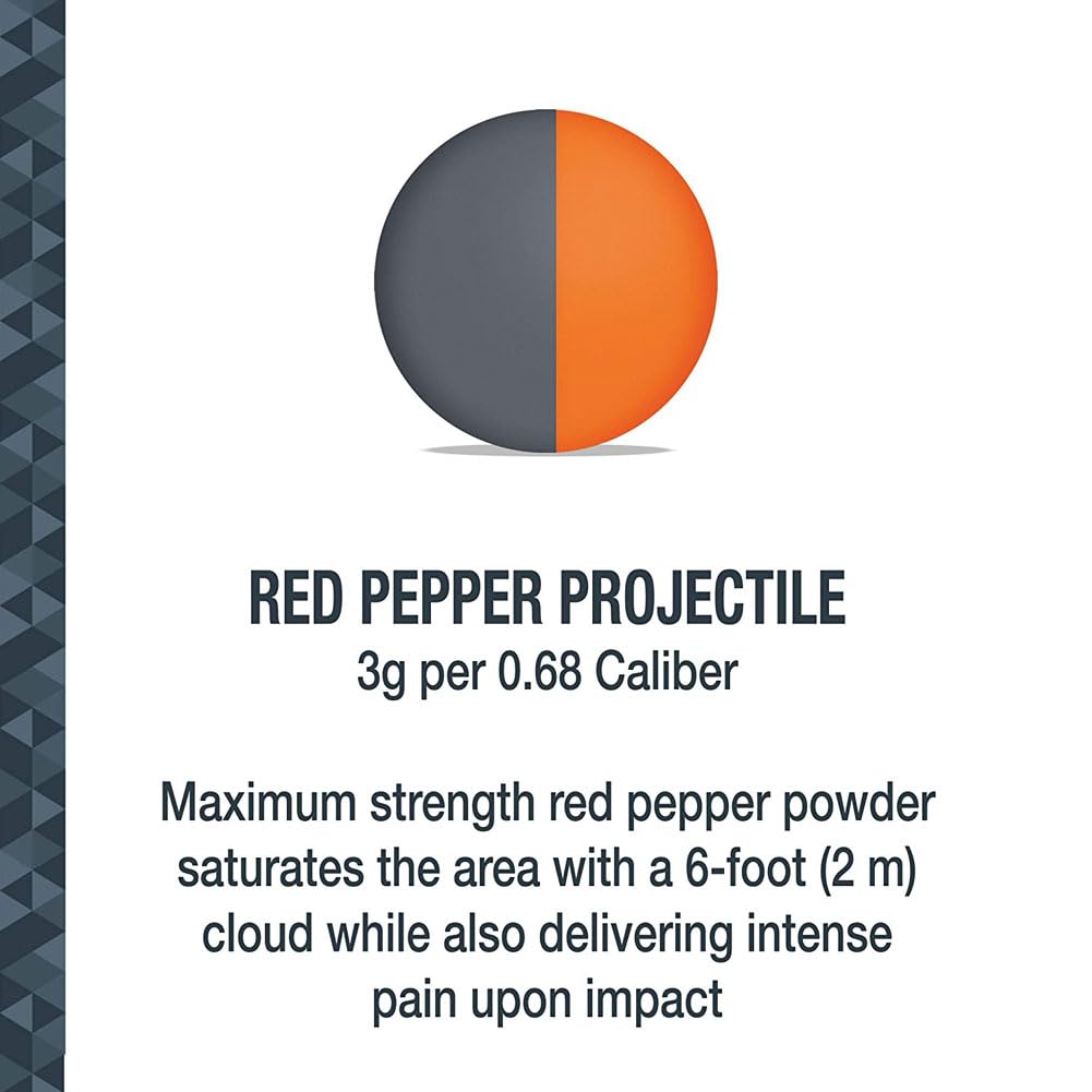 SABRE Home Defense Pepper Projectile Launcher Refill Kit 14 Red Pepper Powder Projectiles and 2 CO2 Cartridges