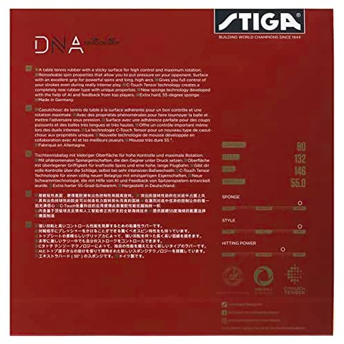 STIGA DNA Dragon Grip 55 Table Tennis Rubber | Ping Pong Sheet for Maximum Control & Powerful Spins - Full Stroke Control - Made in Germany