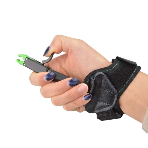 Archery Bow Release Aids Youth Bow Release Trigger Quick Release Wrist Release Adjustable Nylon Strap for Right Left Handed Children Junior Kids (Green)