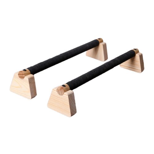 Menolana 2 Pieces Push up Bar Wooden Parallettes Bar for Men Women Portable Sturdy Structure Push up Stand for Exercise Floor Workout, 50CM