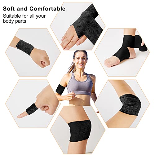 Self Adhesive Bandage Wrap 2 Inch x 5 Yards Black - Medical, Sports & Pet Vet Wrap