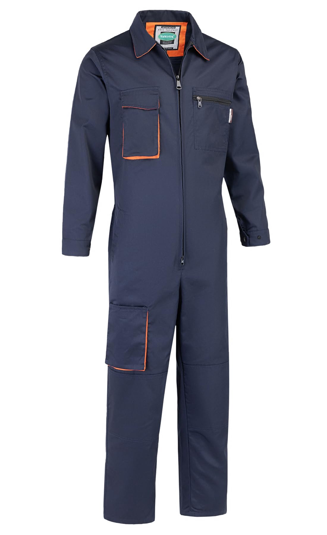 Yukirtiq Men's Coveralls Mechanic Work Jumpsuit Multi Pockets Overalls Long Sleeve Workwear Coverall, Navy Blue, S