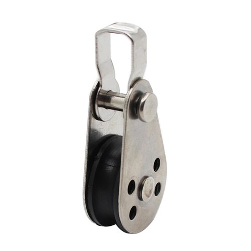 Fuhiueos 25mm Lifting Single Pulley Roller 304 Stainless Steel Single Wheel Pulley Lifting Rope Pulley Block for Kayaks