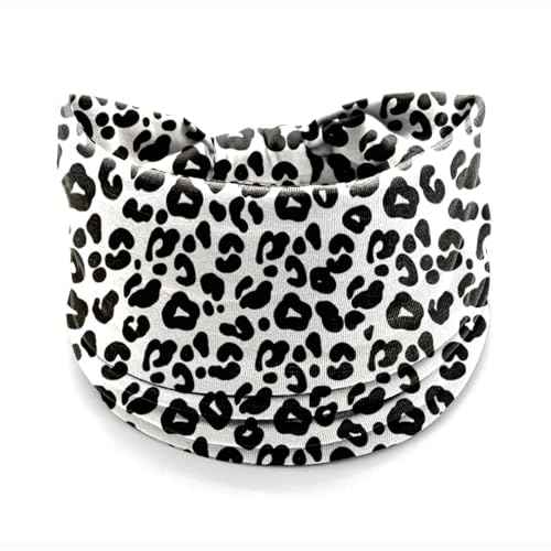 winthrop Leopard Print Headbands for Women ? 4 Pack Wide Stretchy Turban Hair Bands, Fashion Animal Print Head Wraps for Workout, Makeup, Casual & Street Style