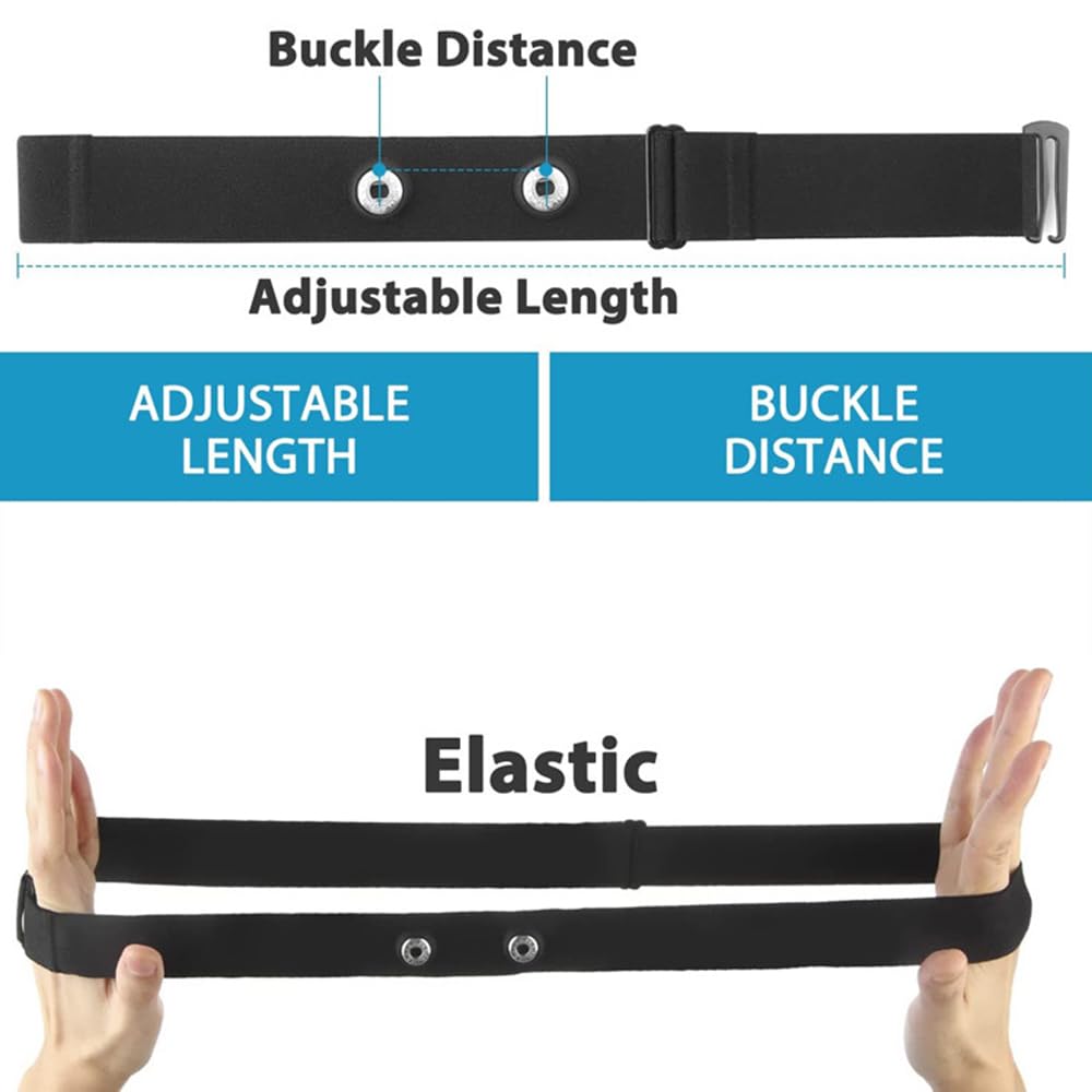 Ranyi Adjustable Heart Rate Monitor Chest Strap Replacement Compatible with Polar H10 H9 H7 / COOSPO H808S H6 H9Z / Garmin HRM-Dual/Powr Labs/Wahoo TRACKR/iGPSPORT HR40 Heart Rate Monitor