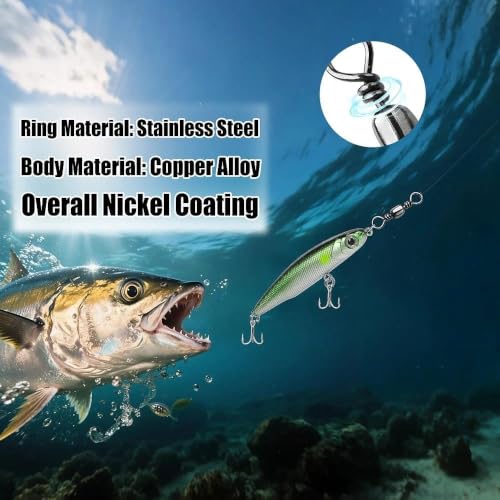 Natufish Barrel Swivels 50/100 Pcs High Strength Saltwater Fishing Tackle 10#