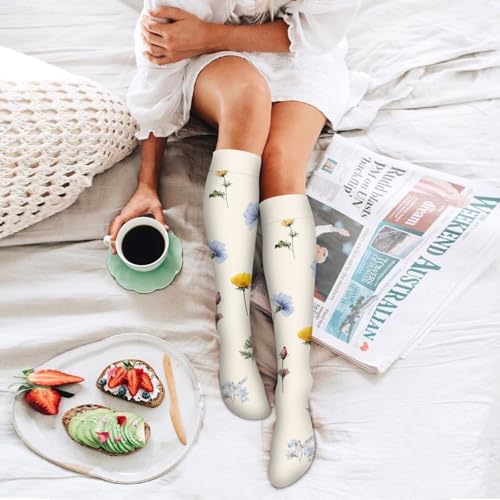 Large X-Large Copper Compression Socks for Men and Women - D-Assorted Flower