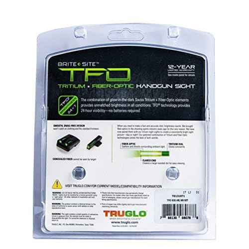 Truglo TFO Tritium & Fiber-Optic Handgun Sight, Durable Compact High-Visible Front & Rear Night Sight Set, Compatible with Sig Sauer Handguns