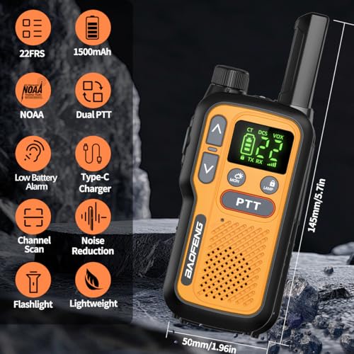 Colorful Long Range Walkie Talkies 6 Pack Rechargeable for Adults
