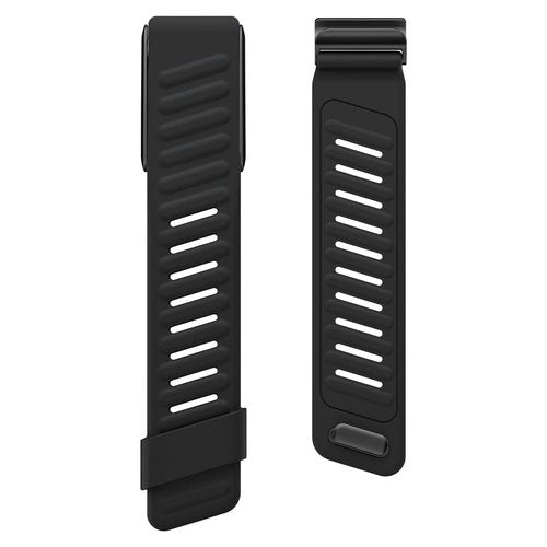 DADO Comfort Durable Silicone Wristband Compatible with WHOOP 4.0 Band, Soft Silicone Sports Loop Strap for Men & Women, with U Shapped Connector (All Black)