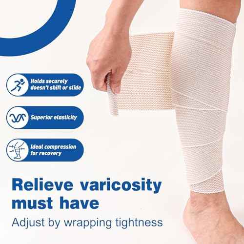 AZEN Premium 10 Pack Elastic Bandage Wrap 6 Inch, Compression Wrap Bandage for Legs, Lymphedema Wraps for Legs, Ankle, Knee, Tummy