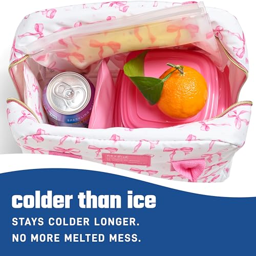 Pink Bows Soft Ice Packs for Lunch Bags & Coolers - 2 Pack by Fit & Fresh