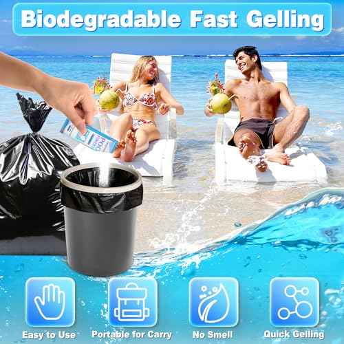 PortablePortable Toilet Gel, Poo Powder for Portable Toilet, Camping Toilet Gel, Pee Powder, Portable Toilet Powder for Outdoor Camping and Hiking Toilet Gel Powder