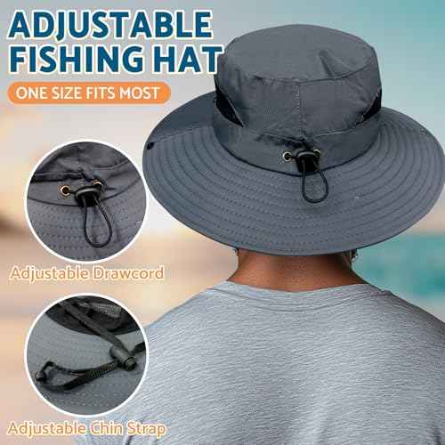 PFFY Sun Bucket Hats for Men Women 3¡± Wide Brim UPF 50+ Fishing & Beach Hat