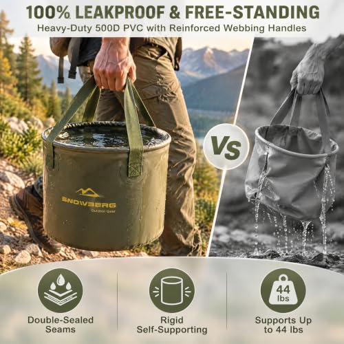 Green 20L Collapsible Water Container for Camping & Outdoor Use