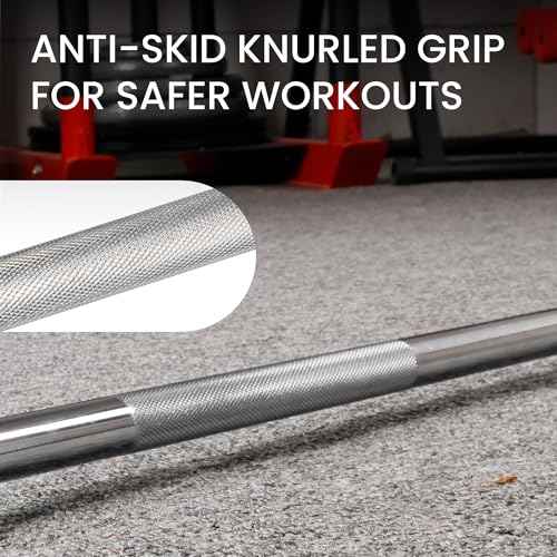 Fitvids Olympic 2-Inch Barbell Bar for Weightlifting and Powerlifting, 700 Pound Capacity, 2 Inch Diameter, Multiple Sizes