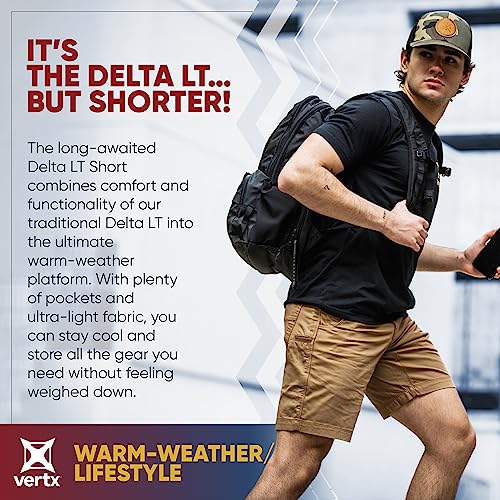 Vertx Delta LT 8 Inch Mens Tactical Shorts with Pockets, Lightweight Stretch Casual Tactical Operations Gear, Athletic-Fit