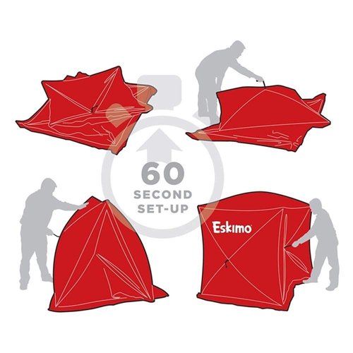 Eskimo Quickfish 69151 2 Pop-up Portable Ice Shelter, 2 Person , Red