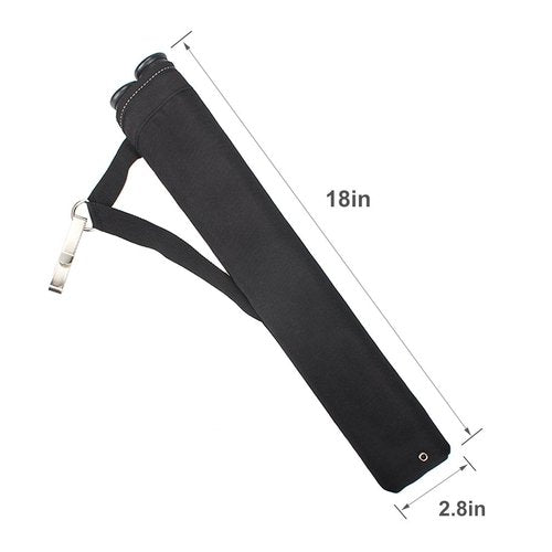 Kratarc Archery 2 Tube Hip Arrow Quiver Waist Hanged Carry Bag with Hook for Shooting (Black)