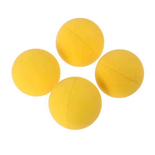 KOMBIUDA 4pcs High Bounce Yellow Rubber Balls for Rebound Training Highly Balls for Sports Games Enhance Reaction and Performance