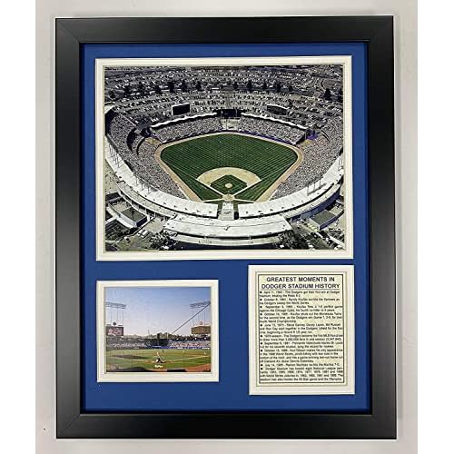 Los Angeles Dodgers- Dodger Stadium Collectible | Framed Photo Collage Wall Art Decor - 12"x15" | Legends Never Die, Black