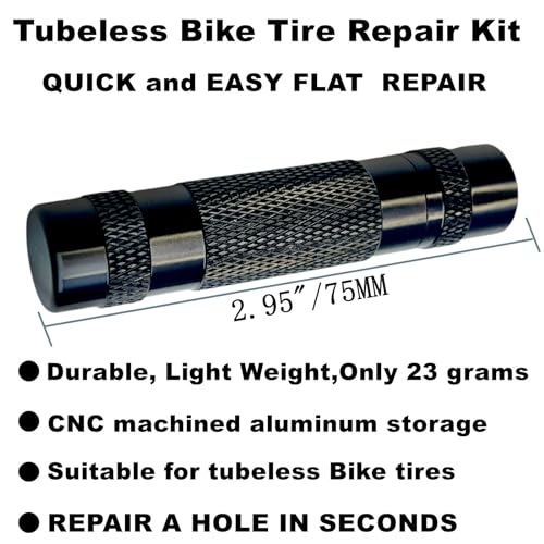 1pcs Tubeless Bike Tire Repair Kit for Road and Mountain Bikes - Puncture Fix with Canister and Plug Tool