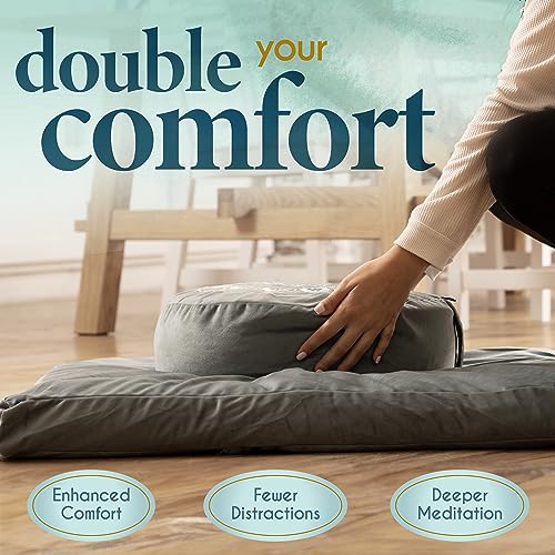 Meditation Cushion & Zabuton Mat Set - Supportive Floor Seating for Yoga and Relaxation