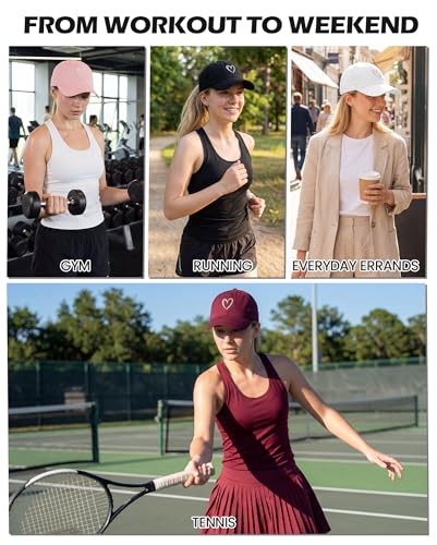 American Trends Women's Baseball Cap with Heart Embroidery - Light Purple, One Size