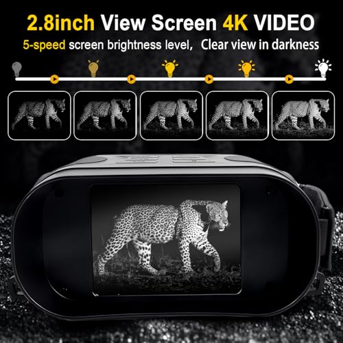 4K Night Vision Binoculars with 2.8" HD Screen, 2000m Range, Rechargeable Battery