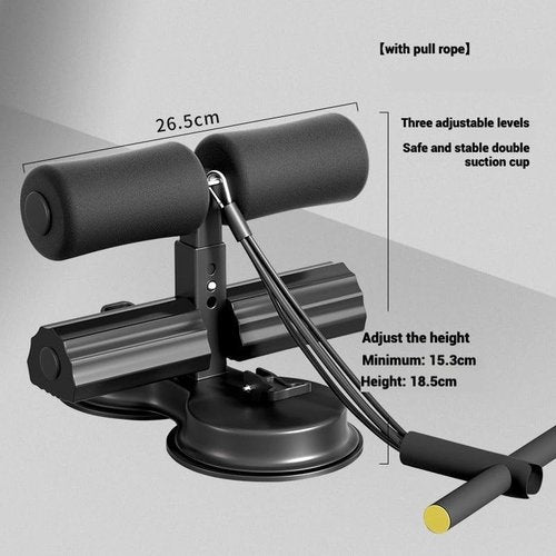 Ab Training Auxiliary Device,Multi-Functional Adjustable Ab Trainer Sit Up Equipment With 2 Suction Cups 3 Levels Of Height Adjustment Fitness Equipment Sit Up& Core Exercises Equipment (Black)