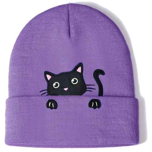 Cat Beanie Cute Lover Gifts Animal Knitted Hats for Cat Mom Women Funny Stuff Accessories Decor