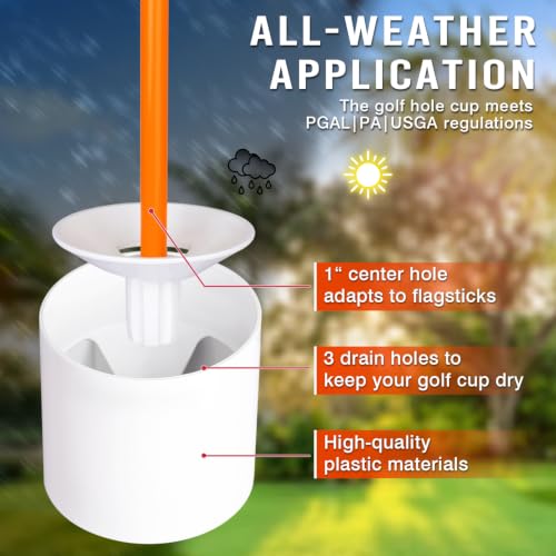 Mini Golf Flagstick Set with Double-Sided Number Flags 3Ft Orange for Yard Practice - 2 Pack Variation of ORANGE