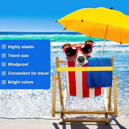 5 Pack Beach Towel Bands Beach Towel Clips for Cruise Chairs, Pool Chairs Towel Strap Towel Holder Cruise Ship Essentials Elastic Towel Band Beach Accessories for Women Men