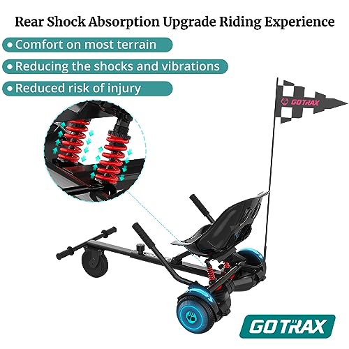 Gotrax Hoverboard Kart Seat Attachment Accessory for 6.5" 8" 8.5" 10" Self Balancing Scooter, Adjustable Frame Length and Handlebar Control Buggy Attachment, Hover Board Go Kart Accessory Kids Adults