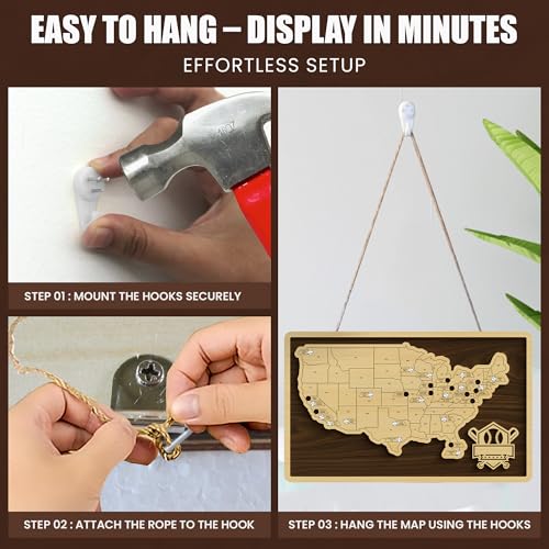 Baseball Stadium Map Tracker with Pins - Wooden Wall Art & Travel Checklist