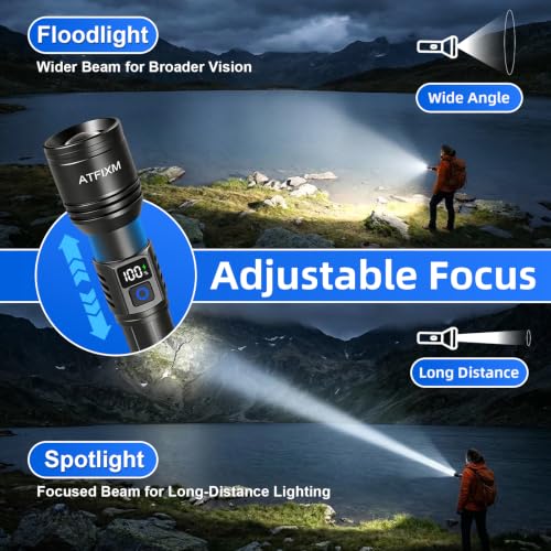 Rechargeable High Lumens Flashlight 3 Pack, Super Bright LED Tactical Torch