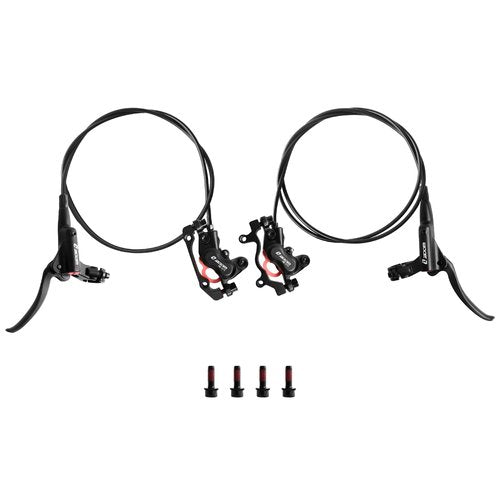 Z00M HB876 4-Pistons Hydraulic Disc Brake Set, MTB Hydraulic Brakes Left Front 850mm Right Rear 1450mm Bicycle Hydraulic Brake Kit for eBike, Mountain Bike, Road Bike, Fat Bike(Pre-Bled)