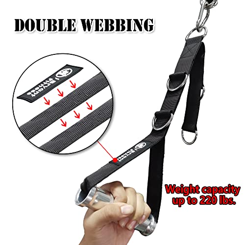 Heavy Duty Aluminum Gym Handles with 5D-Ring Adjustable Connection - One Pair