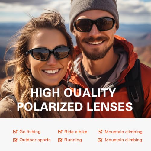 SUOSO Polarized Sports Sunglasses for Men & Women C01-Blue UV400 Wrap Around Goggles